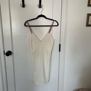 White mini dress with rainbow rope straps